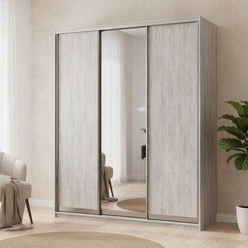 Шафа-купе Doros City Light Сосна Натті 2 ДСП / 1 дзеркало 225х60х225 (DRS-011973)