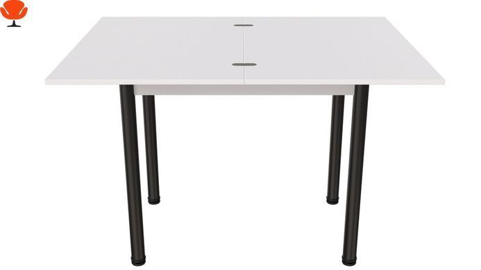 Стол-трансформер кухонный Берта Ferrum-decor 750x1200x900 Белый ДСП Черный металл FRD-105171