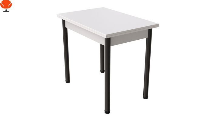 Стол-трансформер кухонный Берта Ferrum-decor 750x1200x900 Белый ДСП Черный металл FRD-105171