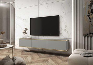 Тумба під телевізор навісна Perfect Home Оро / Oro 3-дверна RTV175 Сірий (PFH-091360)
