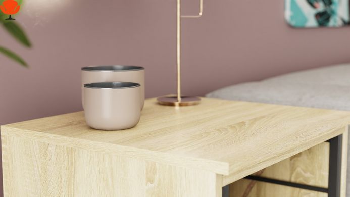 Стіл-тумба трансформер Смарт 2/2 Ferrum-decor: Чорний метал, Дуб Сонома, 750х1450х600 мм (FRD-105105)