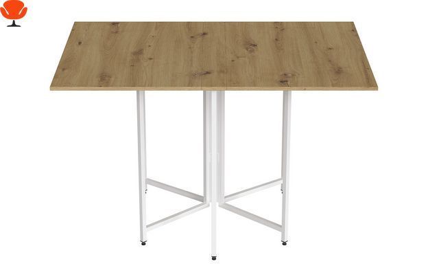 Стол-трансформер книжка Морис 3 Ferrum-decor 75x130 см Белый металл / ДСП Дуб Артизан 16 мм (FRD-107421)