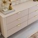 Комод Ланте Perfect Home бежевий з 6 ящиками та золотими ніжками (PFH-091105) &ndash; стильний для зберігання