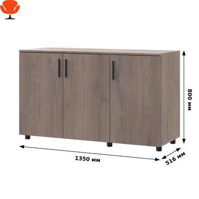 Комод Doros Торн Серый ДСП 3 ящика 135х51.6х80 см (DRS-012101) для спальни, гостиной