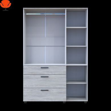 Шафа для одягу Торн Doros 3 ДСП/3Ш (штанга) Сосна Натті/Білий 135х51.6х200 см (44900509)