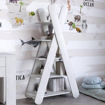 Открытый стеллаж LION Инди Бетон style 5 полок (LION-041612) &ndash; стильное хранение для дома и офиса