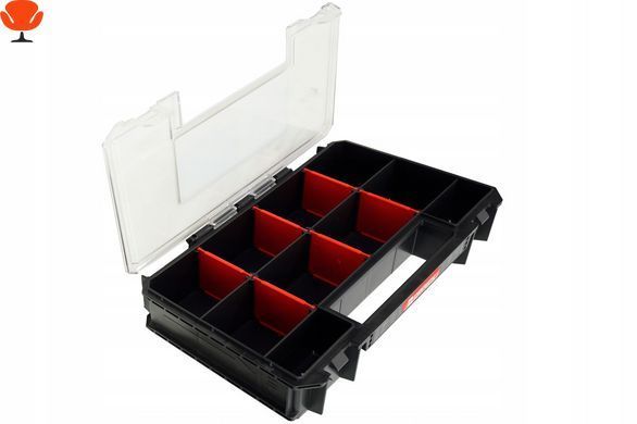 Органайзер QBRICK SYSTEM TWO Multi 257x180x65 мм, 10 відділень, з перегородками, прозора кришка