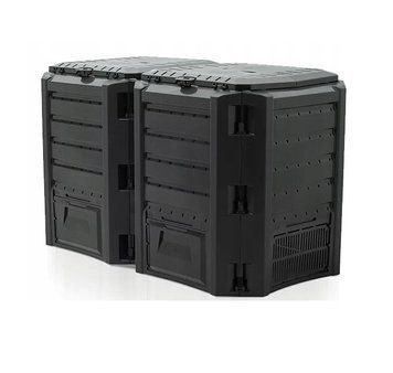 Подвійний компостер Prosperplast MODULE COMPOGREEN 800 л, модульний, чорний пластик