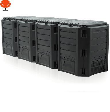 Модульний компостер Prosperplast Module Compogreen 1600л, пластиковий, 4 секції, чорний