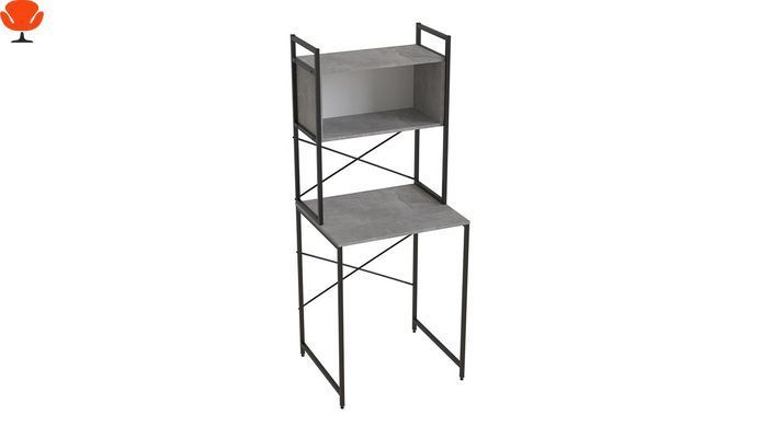 Стелаж Бафрум 403 Ferrum-decor над пральною машиною, чорний метал/ДСП Бетон 178x70.5x60.5 см (FRD-107372)