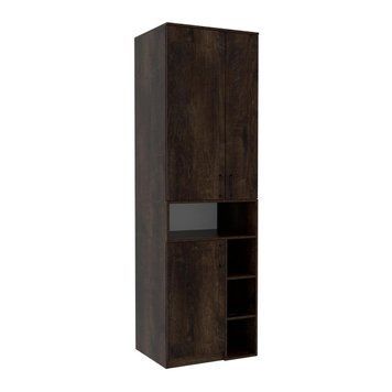 Шкаф для одежды Tetris Т-3 Антрацит 650/520/2100 мм, модульная система для детской, ДСП Дуб Конкордия