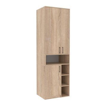 Шкаф для одежды Tetris Т-3 Антрацит 650/520/2100 мм, модульная система для детской, ДСП Дуб сонома