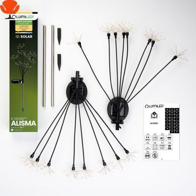 Набор садовых светильников LUMILED ALISMA 2 шт, 70 см, 80 LED, теплый белый 2700K, солнечный, автономный, IP44