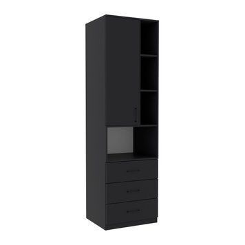 Шкаф для одежды Tetris Т-4 Антрацит 600/520/2100 мм, модульный, ДСП, для детской комнаты