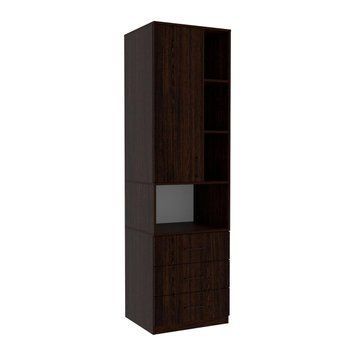 Шкаф для одежды Tetris Т-4 Антрацит 600/520/2100 мм, модульный, ДСП, для детской комнаты Венге Магия