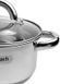 Каструля індукційна Ofenbach Casserole 1.5 л з нержавіючої сталі, зі скляною кришкою, для всіх типів плит, з мірною шкалою