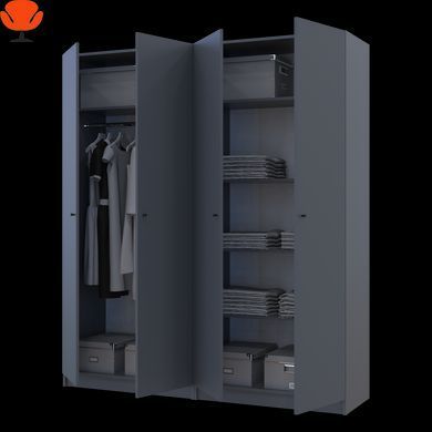 Комплект Doros Промо с полками Графит 2+2 ДСП 180х48х204 (44900289)