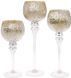 Набір скляних підсвічників Christel 30см, 35см, 40см, колір шампань