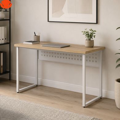 Стол письменный Ferrum-decor Майк 75x100x60 см ДСП Дуб Кремона Торро 32 мм Белый металл (FRD-108337)