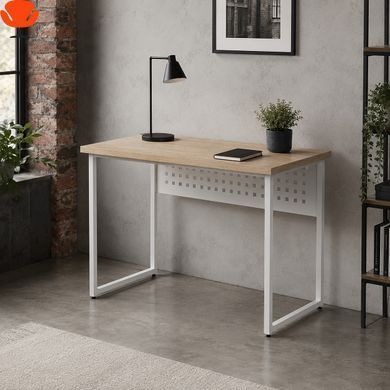 Стол письменный Ferrum-decor Майк 75x100x60 см ДСП Дуб Кремона Торро 32 мм Белый металл (FRD-108337)