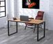 Письмовий стіл Loft design Q-160-18 Чорний Дуб Крафт золотий, 160х70 см, металевий каркас