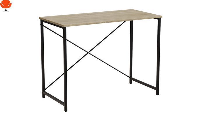 Стол письменный Line Лайт Ferrum-decor 750x1000x500 Черный металл ДСП Дуб Сонома (FRD-104839)