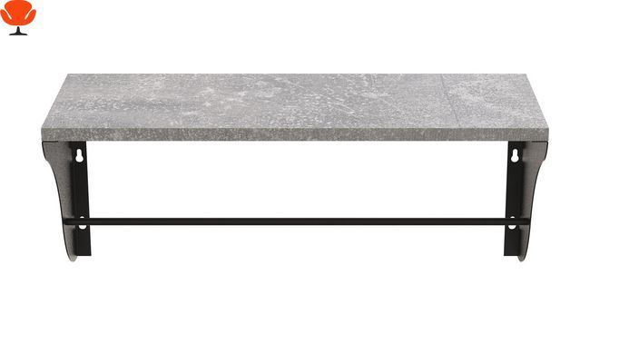 Настенная полка Ferrum-decor Комфи 260x700x240 мм, металл/ДСП Бетон, Черная (FRD-102764)