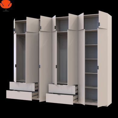 Распашной шкаф для одежды Doros Лукас Кашемир 3+4 ДСП 295х50х240 (42005124)