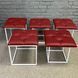 Пуф-трансформер 5в1 Mzavod Остин-1, екошкіра червоний, каретна стяжка, 6-0-9003