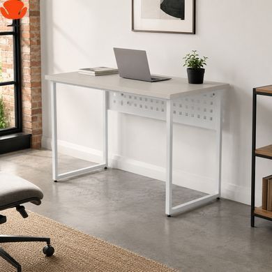 Стіл письмовий Майк Ferrum-decor 75x100x60 см Білий ДСП Кашемир 32 мм (FRD-108301) | Робочий стіл з металевим каркасом